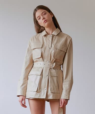 Utility Wash Half Jacket - Beige