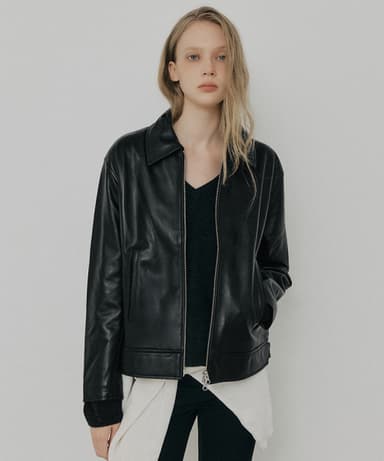 [Unisex] Lambskin Classic Jacket [Black]