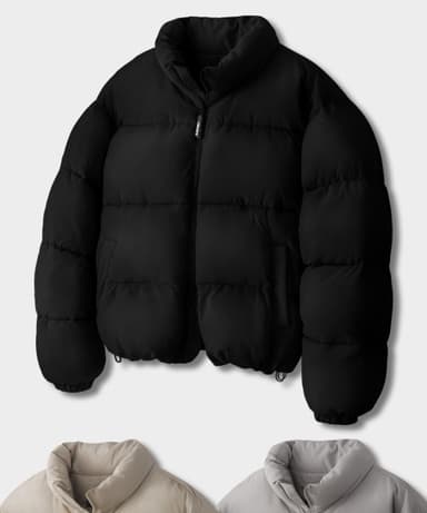 2-Way Oversized Voluminous Wellon Puffer Short Jacket [3 Colors]