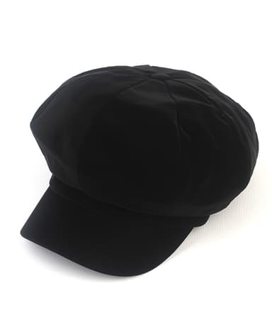 Shiny Poly Black Newsboy Cap