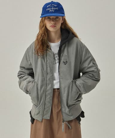 Bomber 5602 Pigment Padded Silver Grey Flight Jacket