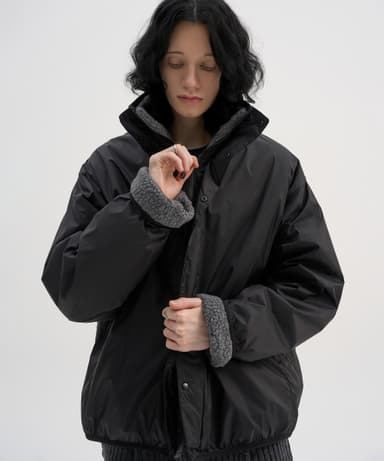[2WAY] Reversible Fleece Oversized Jacket_Gray