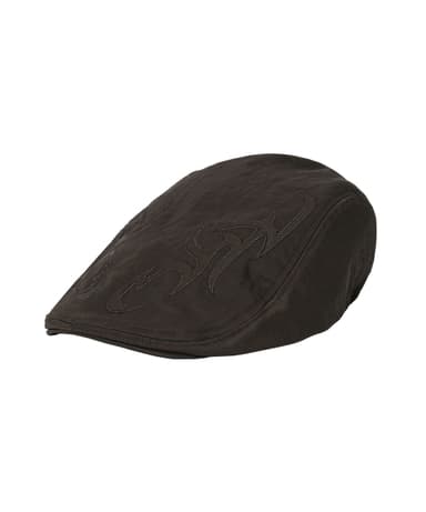Tribal Logo Nylon Flat Cap [DARK BROWN]