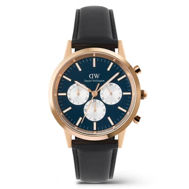 ICONIC CHRONOGRAPH Daily Men's Chronograph Leather Watch Rose Gold
