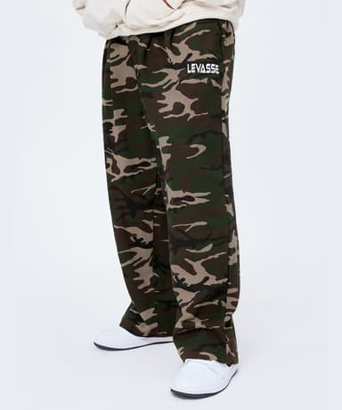 Old-school Double-pleated Wide Terry Pants_Green Camo