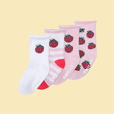 Roll-up Sock Set Raspberry Pink