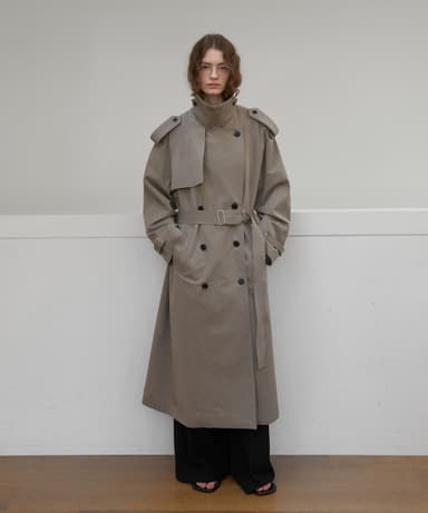 Oversized Double Trench Grey