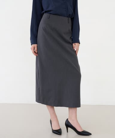 Backslit Skirt Gray [T63]