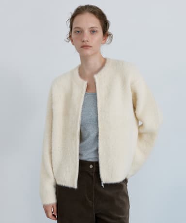 Popo two-way knit zip-up