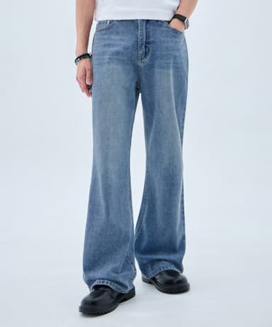 Vintage Washed Semi Bootcut Denim Pants DLX3129 (1 COLOR)