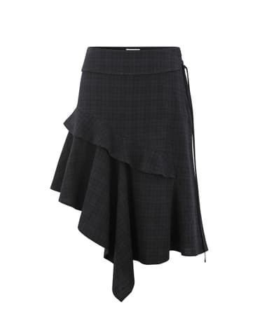Sumire Check Midi Skirt [BLACK]