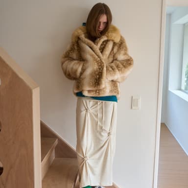 Plush Bambi Fur Jacket / Beige