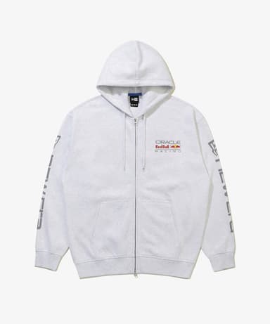 (Fleece-lined) Oracle Red Bull Racing Zip-up Hoodie Heather Grey 15422787
