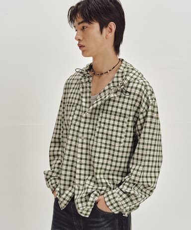 Snap Check Hoodie Jacket [GREEN]_SEJK011GREEN