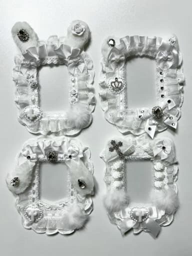 Lace Toploader Topkk Cubic Jewel Crown Ribbon Photocard Holder Photocard