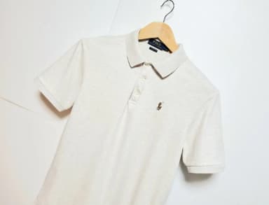 Men's S QR Polo Soft Cotton Ivory Collared Shirt Short Sleeve T-Shirt