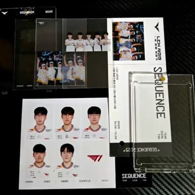 LCK 롤 사진전 시퀀스 티원 T1 세트+카스 콜라보 스티커 T1세트