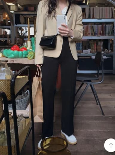Slow and Moment Semi-Boot Cut Slacks Long M Black