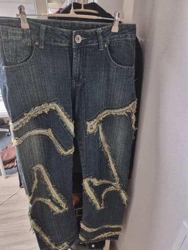 Deflana Denim Cut-Off Detail Pants 31