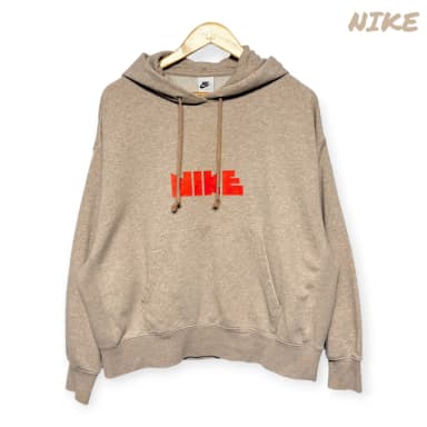 4224 나이키 브라운 루즈핏 빅로고 크롭 후드티