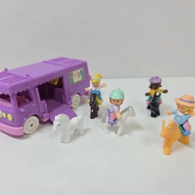 polly pocket 빈티지 폴리포켓 스테이블 온더고  + 해피 홀시스 100% 컴플릿 2세트 일괄