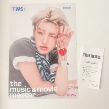 투어스 지훈 일본 hmv 한정 포스터 + 타워레코드 친필 영수증