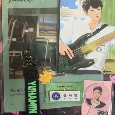 [급처] 플레이브 하민 육여름 스트랩 명찰 노트 클리어파일 키링