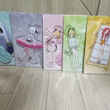 블루아카이브 카페 메모리얼 아리스,케이,유즈,미도리,모모이 아크릴스탠드 미개봉