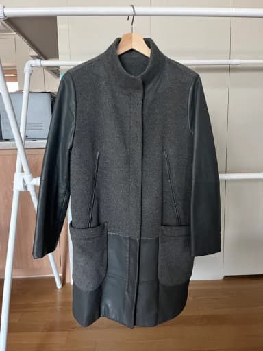 Women's Double-Faced Leather Wool Coat 66