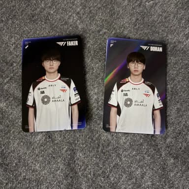 | Faker Doran Worlds Pop Up T-One Photocard Hologram Poca T1 LOL League of Legends