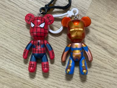 Marvel Bearbrick Spiderman, Captain America Keyring