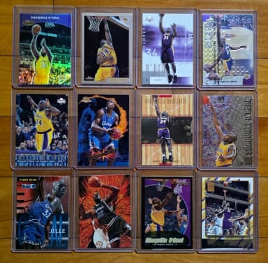 NBA Legend Shaquille O'Neal Vintage Card Set of 12 (Toploader Included)