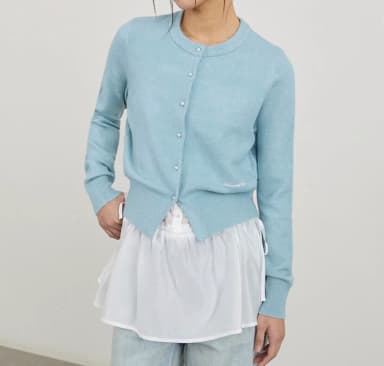 TMaker Signature Pen Button Cardigan Mint S(90)