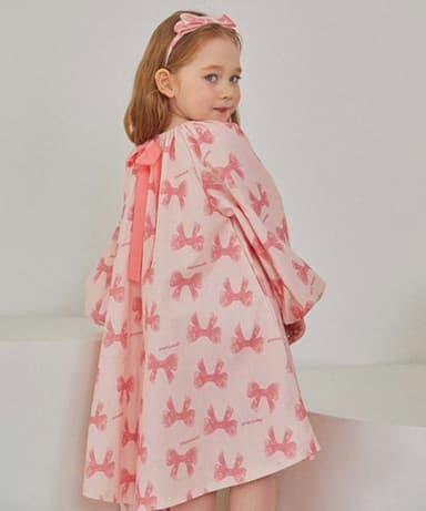 Ribbon denim popo dress
