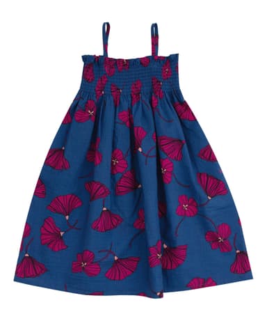 Blue printed smock dress