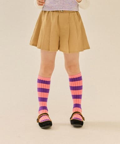 Pleated Winkle Skirt-Pants (Beige)