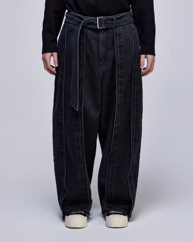 Songzio Collection Asymmetric Vertical Denim Black SH2PT724BK
