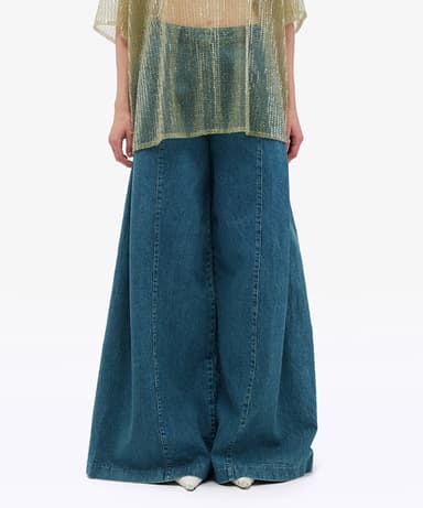 (W) Denim Pants Buring Sea