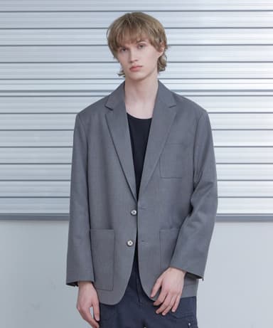 Wool Blended Sports Blazer Charcoal