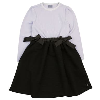 BZ14OP03VI Violet Black Color Block Dress