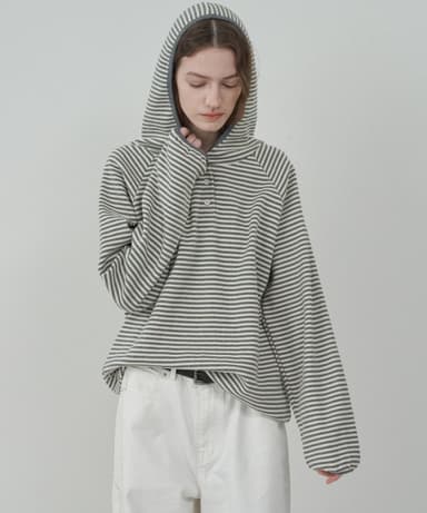 Button Hoodie Sweatshirt - Gray