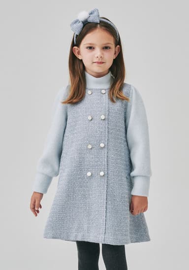 BZ64OP01MT Mint Tweed Jersey Color Block Dress