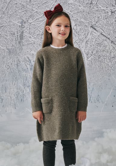 BZ72OP01BN Brown Knit Dress