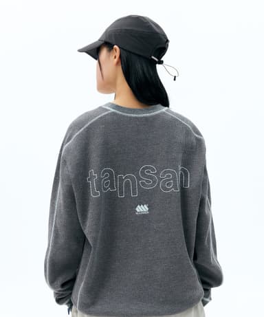 Madden X Sparkling Lined Waffle Long Sleeve Charcoal