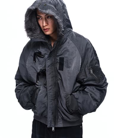 OVERDYED N-2B BOMBER JACKET - CHARCOAL