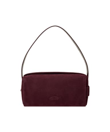 SUEDE BLOCK TOTE BAG-BURGUNDY