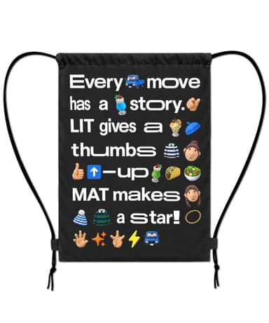 Litwamet Emoji String Gym Sack Ver.2 - Black