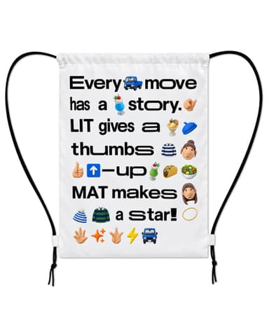 Litwamet Emoji String Gym Bag Ver.2 - White