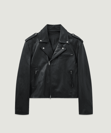 Lenny Lambskin Double Rider Jacket Black