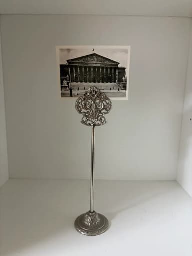 French Antique Silver Openwork Photo Stand / Card Postcard Holder